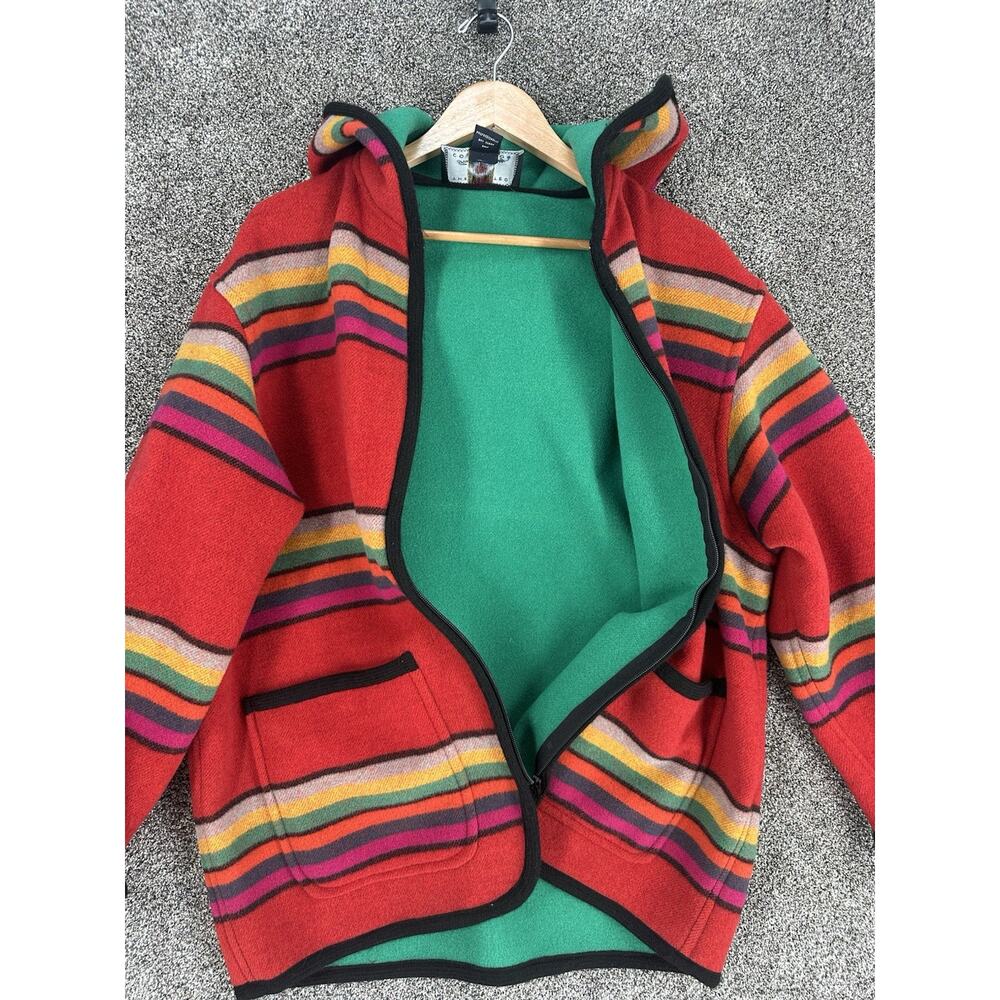 VTG Y2K The Limited Collection Striped Full Zip Blanket Coat Womens Med Colors - Picture 6 of 8